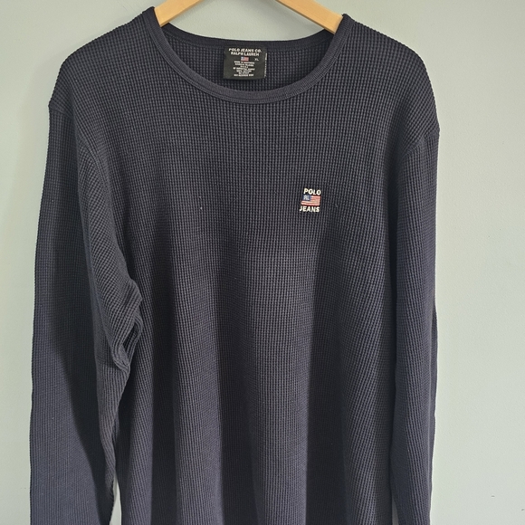 Polo Ralph Lauren Other - Polo Jeans by Ralph Lauren Navy Long Sleeve Waffle Knit Shirt XL